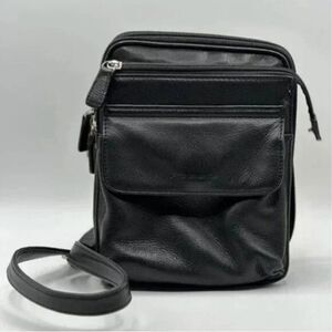 Fossil Black Leather Crossbody with Adjustable Strap Three Major Compartments